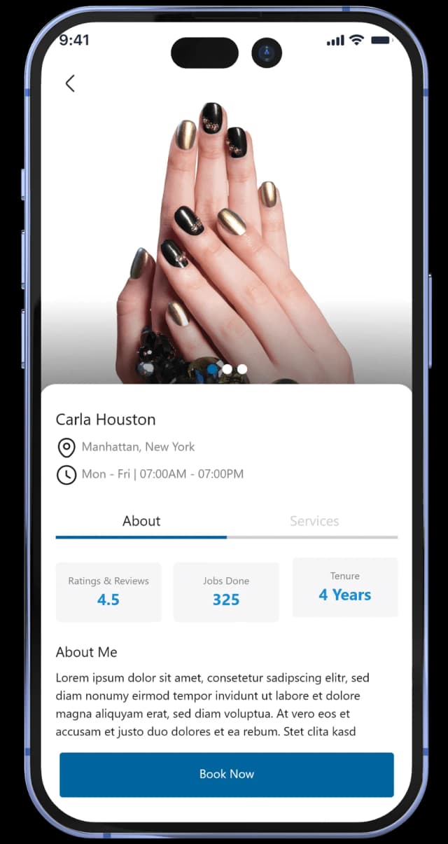 Salon App Interface
